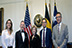 (Secretary Jane Nelson welcomes Belgium 
	        delegates to the Capitol, 3/11/2024)