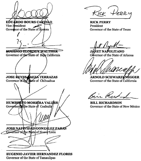 Border Governor's Signatures
