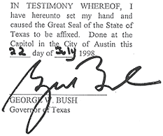 George W. Bush Signature