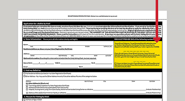 Ballot by mail application
